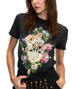 �V���V�A���[���C ���f�B�[�X �g�b�v�X T�V���c Cynthia Rowley Heart of Gold Tee Black �u���b�N