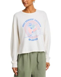 ���_�� ���f�B�[�X �g�b�v�X T�V���c RE/DONE Boxy Boyfriend Long Sleeve Ski Bum Tee Vintage White �z���C�g