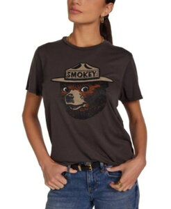 ���[�������V ���f�B�[�X �g�b�v�X T�V���c LAUREN MOSHI Wolf Smokey Bear Tee Vintage Black �u���b�N