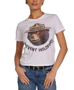 ���[�������V ���f�B�[�X �g�b�v�X T�V���c LAUREN MOSHI Ursula Smokey Bear Tee White �z���C�g