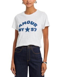 �T���N �Z�v�g ���f�B�[�X �g�b�v�X T�V���c Cinq Sept Amour 57 Patch Tee White �z���C�g