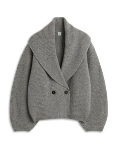 �g�[�e�� ���f�B�[�X �A�E�^�[ �J�[�f�B�K�� �Z�[�^�[ TOTEME Shawlapel Cardigan Sweater Mid Grey Melange �O���[