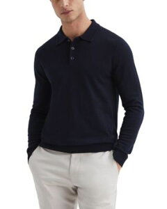 ���C�X �����Y �g�b�v�X �|���V���c �X�����t�B�b�g �E�[�� REISS Trafford Merino Wool Slim Fit Long Sleeve Polo Shirt Black �u���b�N