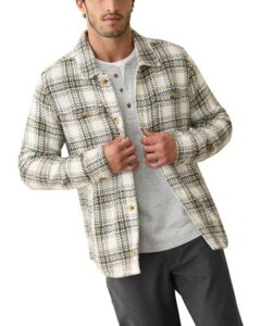 �}���[�� ���C���[ �����Y �g�b�v�X �V���c Marine Layer Max Twill Overshirt Natural/Blue �u���[