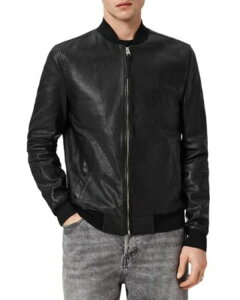 �I�[���Z�C���c �����Y �A�E�^�[ �W���P�b�g�E�u���]�� ���U�[ ALLSAINTS Morten Leather Bomber Jacket Black �u���b�N