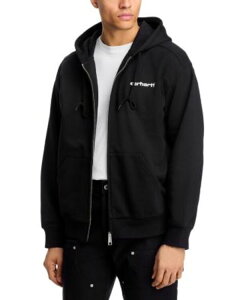 �J�[�n�[�g �����Y �A�E�^�[ �p�[�J�[�E�X�E�F�b�g ���S �O���t�B�b�N Carhartt WIP Zip Front Logo Graphic Hoodie Black Grind Wash �u���b�N