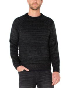 �����@�v�[�� ���T���[���X �����Y �A�E�^�[ �j�b�g�E�Z�[�^�[ Liverpoolos Angeles Roll Neck Raglan Sweater Black Gray �u���b�N