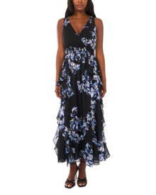 ワンステイト レディース トップス ワンピース Vネック フリル ノースリーブ マキシ 1.STATE Sleeveless V Neck Ruffle Maxi Dress Dusty Blue ブルー
