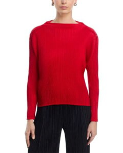 �v���[�c �v���[�Y �C�b�Z�C �~���P ���f�B�[�X �g�b�v�X �V���c �n�C�l�b�N PLEATS PLEASE ISSEY MIYAKE High Neck Top Red ���b�h
