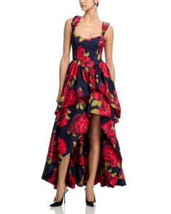 �A�N�A ���f�B�[�X �g�b�v�X �����s�[�X AQUA Sweetheart Neck High Low Gown - Exclusive Navy/Red �l�C�r�[