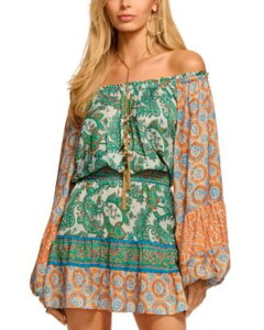 ���C�~�[ �u���b�N ���f�B�[�X �g�b�v�X �����s�[�X Ramy Brook Claudine Paisley Dress Bright Palm Patchwork