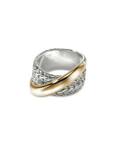 �W�����E�n�[�f�B�[ ���f�B�[�X �A�N�Z�T���[ �����O JOHN HARDY 14K Yellow Gold & Sterling Silver JH Essentials Crossovering Silver/Gold �S�[���h