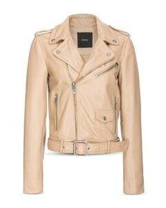 �s���R ���f�B�[�X �A�E�^�[ �W���P�b�g�E�u���]�� ���U�[ PINKO Costa Rica Leather Biker Jacket Dove Beige �x�[�W��