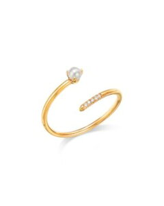 �]�C�`�b�R ���f�B�[�X �A�N�Z�T���[ �����O Zo? Chicco 14K Yellow Gold Pearl & Pav Diamond Bypass Ringold �S�[���h
