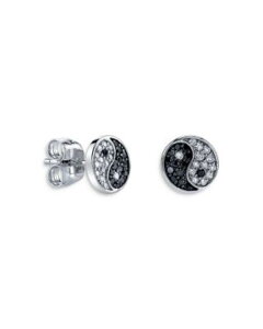 �V�h�j�[�G���@�� ���f�B�[�X �A�N�Z�T���[ �����O Sydney Evan 14K White Gold Black & White Diamond Yin Yang Single Stud Earringold �S�[���h