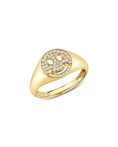 �V�h�j�[�G���@�� ���f�B�[�X �A�N�Z�T���[ �����O Sydney Evan 14K Yellow Goldiamond Happy Face Signet Ringold �S�[���h