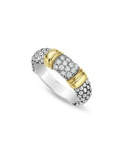 ���S�X ���f�B�[�X �A�N�Z�T���[ �����O LAGOS Two Tone Signature Caviar Diamond Ring 0.266 tcw Silver �V���o�[