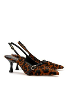 �����[�f ���f�B�[�X �V���[�Y �p���v�X �A�j�}���� �v�����g �q�[�� Larroud? Women's Ines Pointed Toe Animal Print Calf Hair Mid Heel Slingback Pumps Natural �A�j�}��