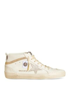 �S�[���f���O�[�X ���f�B�[�X �V���[�Y �X�j�[�J�[ ���U�[ Golden Goose Women's Mid Star Leather Sneakers Optic White �z���C�g