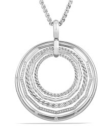 デイビット・ユーマン レディース ネックレス・チョーカー アクセサリー Stax Large Pendant Necklace with Diamonds White/Silver