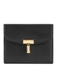 �g�[�e�� ���f�B�[�X �o�b�O ���U�[ TOTEME T-Lock Leather Cardholder Black �u���b�N