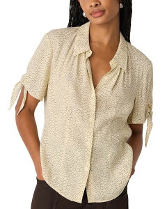 �z�C�b�X���Y ���f�B�[�X �g�b�v�X �V���c Whistles Dashed Marks Tie Sleeve Shirt Ivory/Multi �A�C�{���[