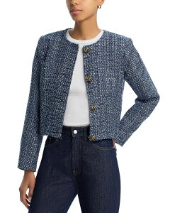 �A�N�A ���f�B�[�X �A�E�^�[ �W���P�b�g�E�u���]�� �c�C�[�h �u���U�[ AQUA Collarless Tweed Blazer - Exclusive Navy Multi �l�C�r�[