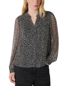 �z�C�b�X���Y ���f�B�[�X �g�b�v�X �V���c �v�����g �u���E�X Whistles Dragonfly Print Blouse Black/White �z���C�g
