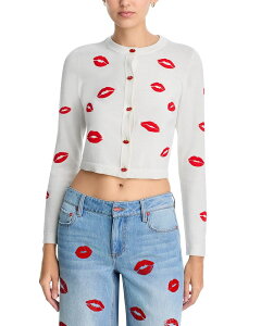 �A���X�A���h�I���r�A ���f�B�[�X �A�E�^�[ �J�[�f�B�K�� �Z�[�^�[ Alice and Olivia Daroda Lip Cardigan Sweater Soft White Mutli �z���C�g