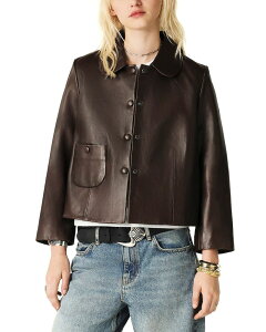 �o�b�V�� ���f�B�[�X �A�E�^�[ �W���P�b�g�E�u���]�� ���U�[ ba&sh Leather Collared Jacket Brown Leather �u���E��
