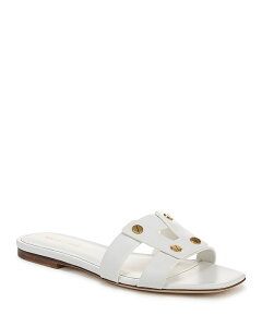 ���F���j�J �x�A�[�h ���f�B�[�X �V���[�Y �T���_�� ���U�[ Veronica Beard Women's Via Leather Slide Sandals Coconut