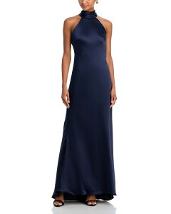 �A�N�A ���f�B�[�X �g�b�v�X �����s�[�X �T�e�� �m�[�X���[�u AQUA Sleevelessatin Gown - Exclusive Navy �l�C�r�[