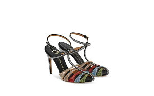 �t�F���K�� ���f�B�[�X �V���[�Y �T���_�� FERRAGAMO Women's Crystal Cage Stiletto Sandals Nero