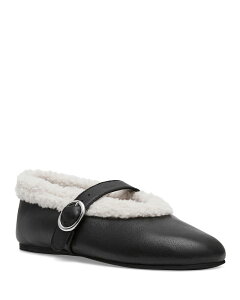 �X�e�B�[�u �}�f�� ���f�B�[�X �V���[�Y �p���v�X STEVE MADDEN Women's Lodge Flats Black Leather �u���b�N
