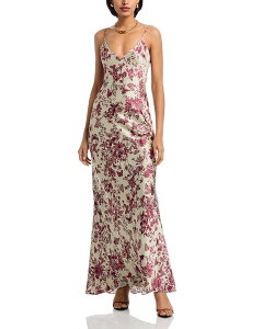 ���W�����X ���f�B�[�X �g�b�v�X �����s�[�X �V���N �}�L�V L'AGENCE Serita Maxi Silk Dress Tan Butterfly Toile �^��