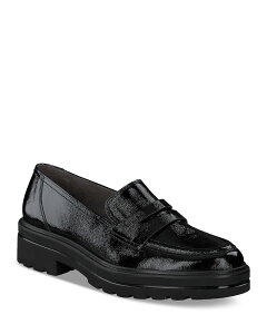 �|�[���E�O���[�� ���f�B�[�X �V���[�Y �X���b�|���E���[�t�@�[ ���U�[ Paul Green Women'samone Patent Leather Loafer Flats Black Crinkled Patent �u���b�N