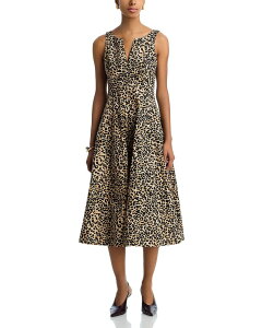 �A�N�A ���f�B�[�X �g�b�v�X �����s�[�X V�l�b�N �m�[�X���[�u AQUA V Neck Panel Sleeveless Dress - Exclusive Leopard �A�j�}��