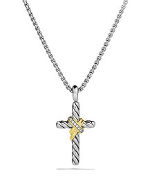 デイビット・ユーマン レディース ネックレス・チョーカー アクセサリー Cable Collectibles X Cross Necklace with Diamonds and 14K Gold Silver/Yellow Gold