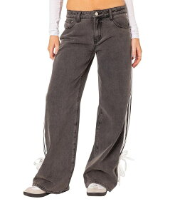 �A�f�B�N�e�b�h ���f�B�[�X �{�g���X �f�j���p���c ���[���C�Y �W�[���Y Edikted Washed Low Rise Ribbon Jeans Dark Gray �O���[
