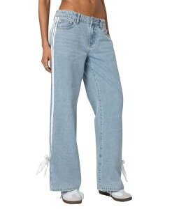 �A�f�B�N�e�b�h ���f�B�[�X �{�g���X �f�j���p���c ���[���C�Y �W�[���Y Edikted Washed Low Rise Ribbon Jeans Light Blue �u���[