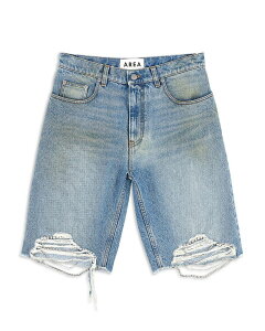 �G���A ���f�B�[�X �{�g���X �n�[�t�p���c�E�V���[�c �V���[�g�p���c �f�j�� AREA Crystal Strands Frayedenim Shorts Medium Blue �u���[