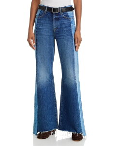 �}�U�[ ���f�B�[�X �{�g���X �f�j���p���c �W�[���Y MOTHER The Tux Sidestepper Sneak High Rise Flare Jeans in Double Take Double Take
