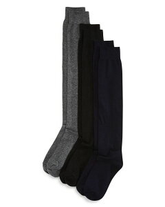 �q���[ ���f�B�[�X �A���_�[�E�F�A �C�� �j�b�g HUE Flat Knit Knee Sockset of 3 Graphite Heather Pack �O���t�@�C�g