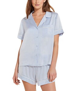 �G�o�[�W�F�C ���f�B�[�X �A�E�^�[ �p�[�J�[�E�X�E�F�b�g �V���N Eberjey Inez Washable Silk Short Pajama Set Powder Blue �u���[