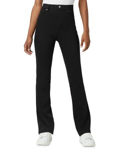 �q���[ ���f�B�[�X �{�g���X ���M���X �u�[�c�J�b�g �f�j�� �u�[�c HUE Ultra Soft High Rise Denim Baby Bootcut Leggings Black �u���b�N