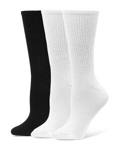 �q���[ ���f�B�[�X �A���_�[�E�F�A �C�� HUE Must Have Crew Socks Pack of 3 White/Black �z���C�g