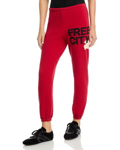 �t���[�V�e�B ���f�B�[�X �{�g���X �J�W���A���p���c �X�E�F�b�g�p���c �R�b�g�� ���S FREECITY FREE CITY Cotton Logo Sweatpants Artyard Red/Cream �N���[��