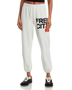�t���[�V�e�B ���f�B�[�X �{�g���X �J�W���A���p���c �X�E�F�b�g�p���c �R�b�g�� ���S FREECITY FREE CITY Cotton Logo Sweatpants Chalk/Orange �`���[�N