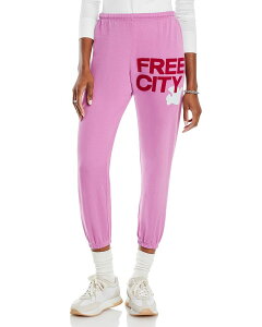 �t���[�V�e�B ���f�B�[�X �{�g���X �J�W���A���p���c �X�E�F�b�g�p���c �R�b�g�� ���S FREECITY FREE CITY Cotton Logo Sweatpants Pink Lips Cherry �s���N