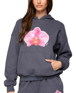 �A�f�B�N�e�b�h ���f�B�[�X �A�E�^�[ �p�[�J�[�E�X�E�F�b�g Edikted Orchid Babe Hoodie Dark Gray �O���[